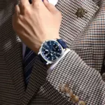 POEDAGAR, reloj de pulsera de lujo a la moda para hombre, reloj deportivo luminoso resistente al agua con fecha para hombre, relojes de cuarzo de cuero de nailon para negocios para hombre 4