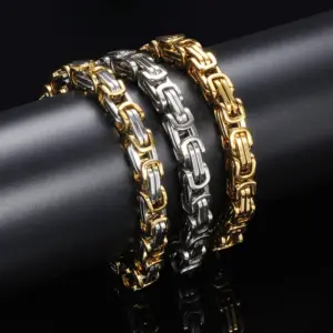 HNSP Pulsera de cadena de motocicleta de acero inoxidable de 8 mm para hombre, estilo urbano, accesorios de joyería para hombre fuerte 1