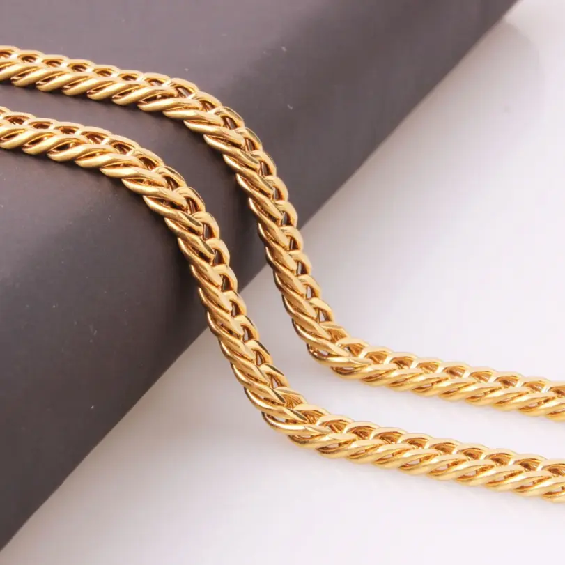 HNSP, collar de cadena de Color dorado con eslabones cubanos de acero inoxidable de 10MM para hombres, accesorios de joyería 6