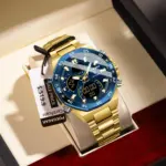 POEDAGAR, reloj Original superior para hombre, reloj de pulsera LED luminoso resistente al agua con fecha semanal para hombre, relojes electrónicos de cuarzo de acero inoxidable para hombre 2