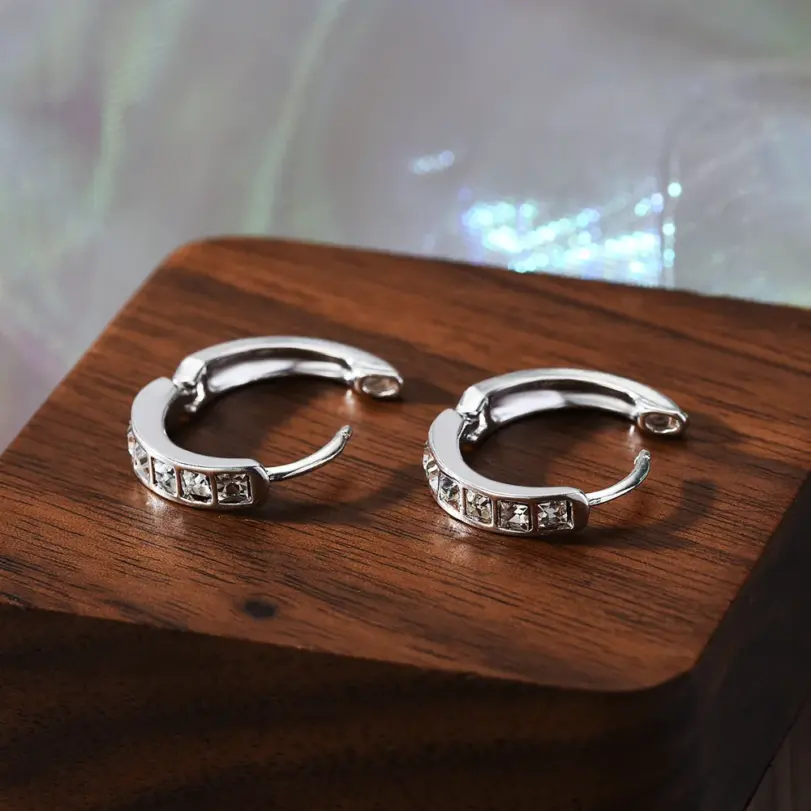 Nuevos pendientes de circón brillantes de Plata de Ley 925, pendientes redondos circulares para mujer, joyería elegante de moda, regalos de fiesta de cumpleaños 5