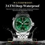 Reloj POEDAGAR de lujo para hombre, reloj de cuarzo con fecha y semana de acero inoxidable para hombre, relojes militares luminosos resistentes al agua de alta calidad para hombre 2