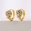 nueva moda Color dorado joyería de boda de acero inoxidable de lujo AAA CZ pendientes de leopardo de circón para regalo elegante de mujer 1