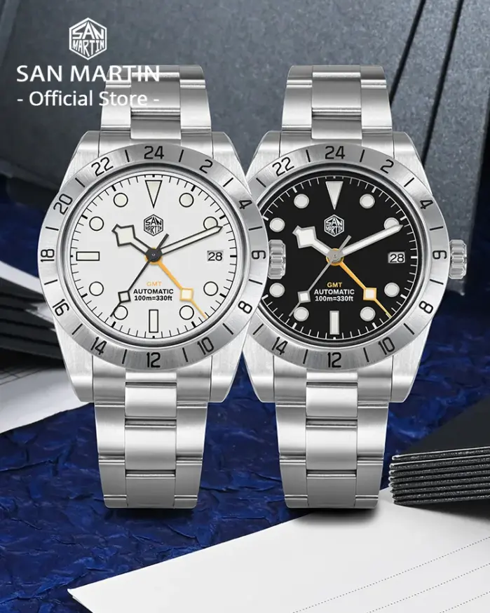 San Martin nuevo 39mm NH34 BB GMT reloj mecánico automático reloj deportivo zafiro luminoso impermeable 100m para hombres reloj SN0054 2