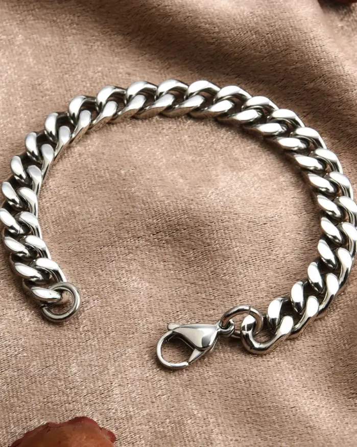 Pulsera Cubana de Acero Inoxidable HNSP para Hombre, Cadena de Mano Estilo Punk, Accesorios de Joyería Masculina, Regalo, 8mm-14mm de Ancho 2