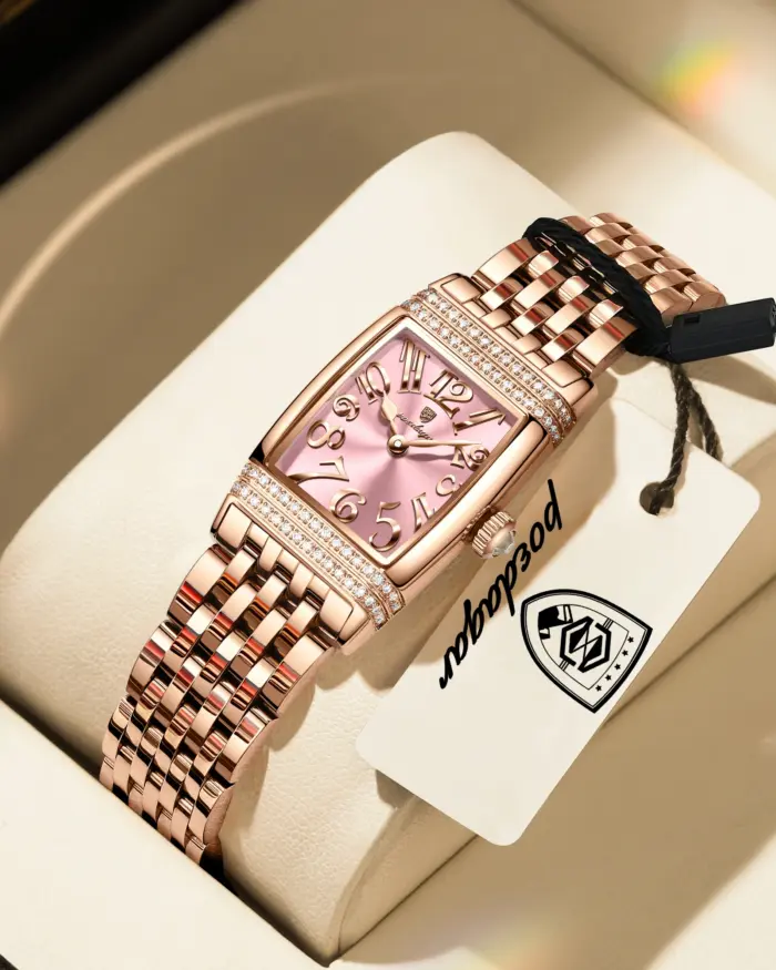 Reloj elegante POEDAGAR para mujer, de acero inoxidable, cuarzo, resistente al agua, reloj de alta calidad para damas, reloj casual para mujer. 2