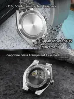 Reloj de buceo para hombre San Martin de 37,5mm y 40mm con esfera sencilla clásica, reloj mecánico automático de lujo Miyota 9015, resistente al agua hasta 200m SN0148 5