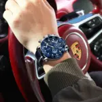 Reloj POEDAGAR de alta calidad para hombre, resistente al agua, fecha luminosa, reloj de moda para hombre, cronógrafo de cuero, relojes de cuarzo para hombre + caja 6