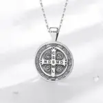 collar de plata de ley 925 con amuleto de Cruz Vintage, colgante religioso, regalo de joyería exquisito para hombres y mujeres 4