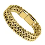 Pulsera de acero inoxidable HNSP de 10MM para hombre, joyería con cierres ocultos, cadena de mano, accesorios de tamaño 19/21/23CM 5