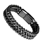 Pulsera de acero inoxidable HNSP de 10MM para hombre, joyería con cierres ocultos, cadena de mano, accesorios de tamaño 19/21/23CM 6