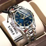 Reloj de pulsera POEDAGAR de lujo para hombre, reloj luminoso resistente al agua con fecha y semana para hombre, relojes de acero inoxidable para hombre, reloj deportivo de cuarzo para hombre 2