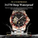 Reloj POEDAGAR de lujo para hombre, Tourbillon hueco, reloj mecánico automático para hombre, relojes luminosos impermeables de acero inoxidable para hombre + caja 3