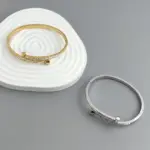 Nueva pulsera chapada en oro de acero inoxidable con circonita para uñas de 18 quilates, pulsera de pareja impermeable de alta calidad, regalo para esposa 5