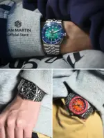 San Martin 40mm esmalte espiral Dial pulsera integrada hombres reloj de buceo Miyota 9015 mecánico automático impermeable 200m SN0148 4 San Martin 40mm esmalte espiral Dial pulsera integrada hombres reloj de buceo Miyota 9015 mecánico automático impermeable 200m SN0148 4