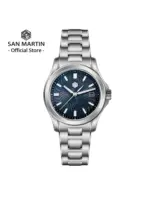 San Martin oficial 39mm Guilloche MOP Dial Gada reloj Miyota 9015 relojes mecánicos automáticos de lujo para hombres 10 ATM reloj SN0150 1