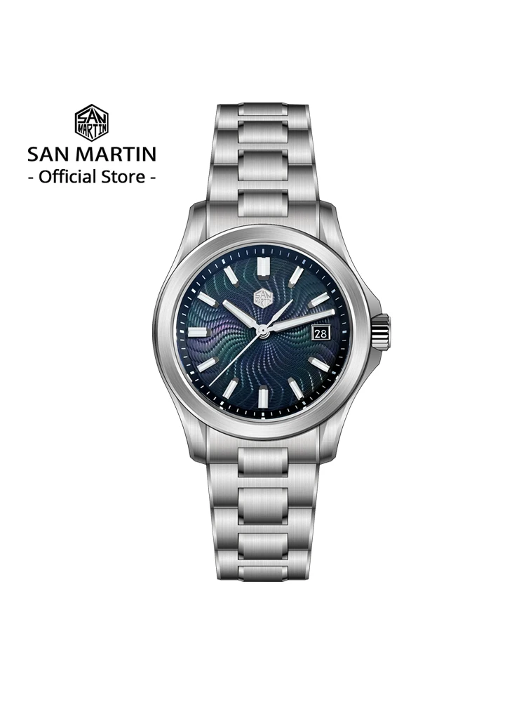 San Martin oficial 39mm Guilloche MOP Dial Gada reloj Miyota 9015 relojes mecánicos automáticos de lujo para hombres 10 ATM reloj SN0150 1 San Martin oficial 39mm Guilloche MOP Dial Gada reloj Miyota 9015 relojes mecánicos automáticos de lujo para hombres 10 ATM reloj SN0150 1