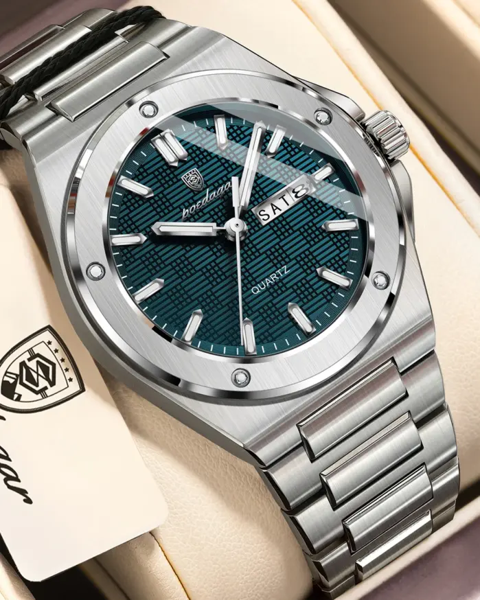 Reloj POEDAGAR Original para Hombre, Reloj de Pulsera de Cuarzo con Fecha y Semana, Reloj Deportivo de Lujo para Hombre, Resistente al Agua, Luminoso, de Acero Inoxidable 1
