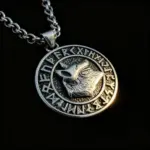 HNSP 316L Acero inoxidable vikingo runa lobo tótem colgante collar para hombres accesorios de joyería 5