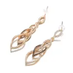 Kinel-pendientes largos de lujo para mujer, Color oro rosa 585, accesorios de circón Natural negro, joyería fina de boda Vintage para uso diario 5