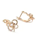 Kinel Trend-pendientes colgantes de circonita Natural para mujer, flor hueca bonita, Color oro rosa 585, joyería diaria creativa a la moda para chicas 5
