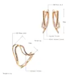 Kinel-Juego de anillos y pendientes de oro rosa 585 para mujer, conjunto de joyería de boda, Micro pavé, circonita Natural negra, anillo de dedo retorcido, novia 2