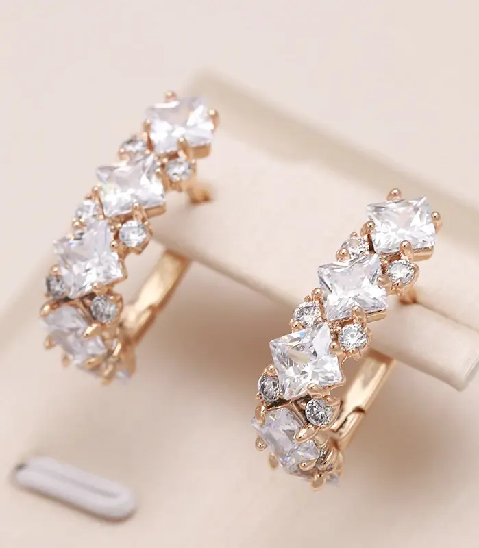 Kienl-pendientes largos de circonita Natural para mujer, Color oro rosa 585, joyería de boda Vintage para novia, diseño de lujo, el mejor regalo 2022 1