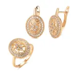 Kinel-pendientes de circonita Natural de lujo para mujer, anillos nobles de oro rosa 585, joyería fina de boda, regalo de flores de cristal 7 Kinel-pendientes de circonita Natural de lujo para mujer, anillos nobles de oro rosa 585, joyería fina de boda, regalo de flores de cristal 7