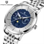 Pagani Design 40mm reloj de cuarzo multifuncional para hombre Japón Movt fase lunar 100m relojes de pulsera de cristal de zafiro impermeables para hombre 1