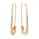Kienl-pendientes largos colgantes de oro rosa 585, aretes ingleses de circonita Natural para boda, joyería fina para uso diario 6