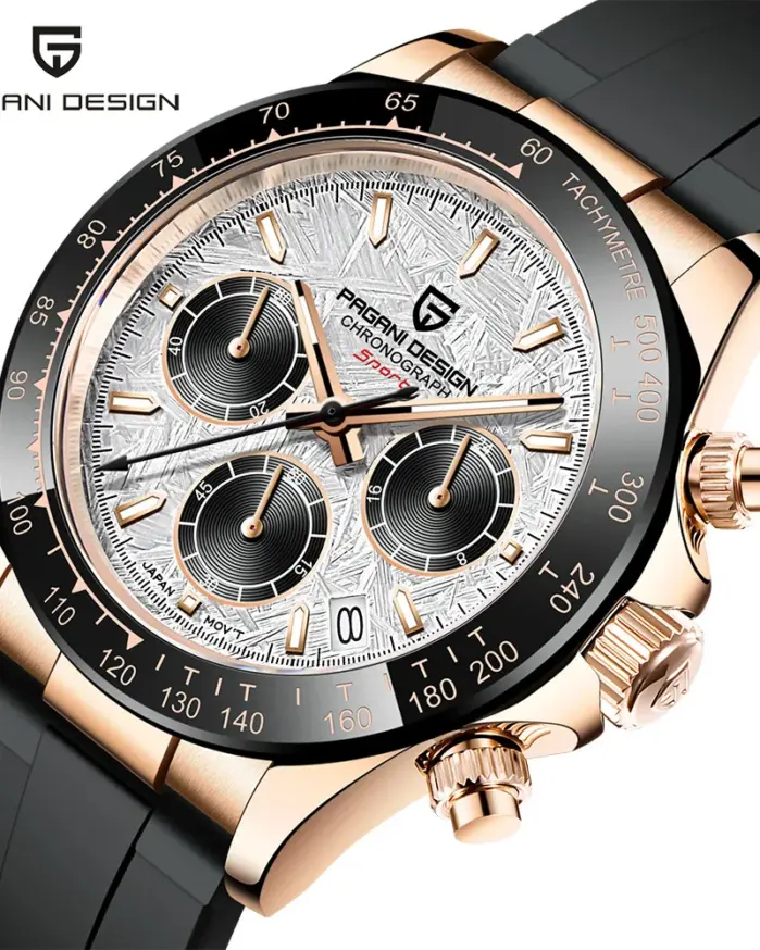 Relojes de pulsera PAGANI DESIGN PD-1664 de lujo Japón VK63 Movt de cuarzo zafiro cronógrafo resistente al agua Reloj dorado para Hombre 1
