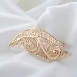 Kinel-broche de oro rosa para mujer, joyería de boda moderna, creativa y única, broche de Metal hueco, 585 3