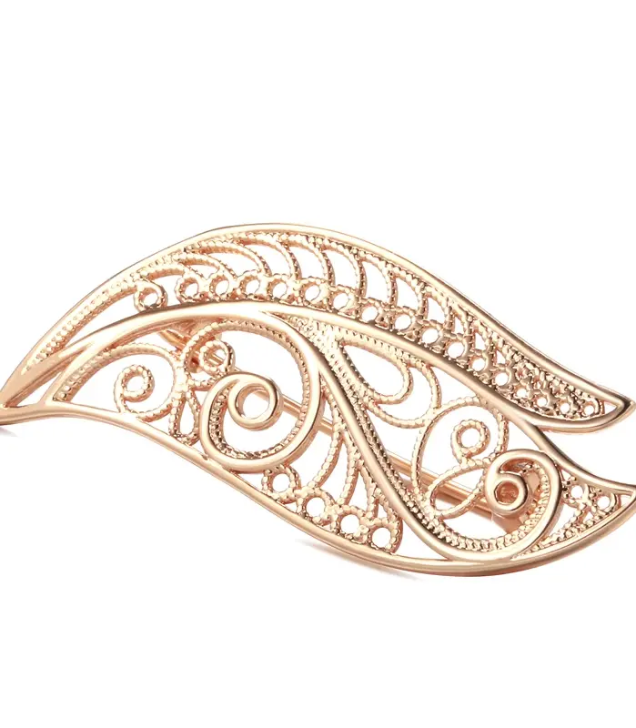 Kinel-broche de oro rosa para mujer, joyería de boda moderna, creativa y única, broche de Metal hueco, 585 1