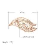 Kinel-broche de oro rosa para mujer, joyería de boda moderna, creativa y única, broche de Metal hueco, 585 2