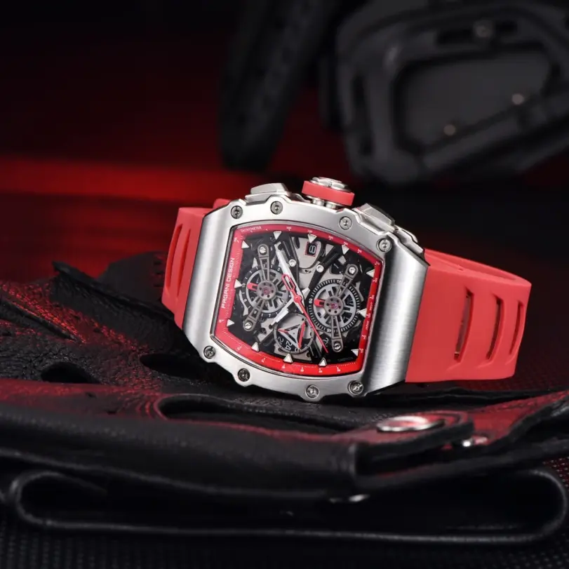 Reloj de Cuarzo PAGANI DESIGN 2026, Nuevo, 40MM, Diseño de Barril Hueco, Casual y Moderno para Hombre, con Cristal de Zafiro, Cronógrafo 3