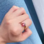Kinel-Conjunto de pendientes y anillo de circón Natural rojo cuadrado para mujer, aretes colgantes de oro rosa 585, conjuntos de joyería de boda a la moda 3