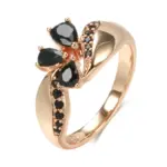 Anillo de circón Natural negro para mujer, moda 585, Color oro rosa, flor de cristal, anillo de novia, joyería Vintage fina diaria 6 Anillo de circón Natural negro para mujer, moda 585, Color oro rosa, flor de cristal, anillo de novia, joyería Vintage fina diaria 6