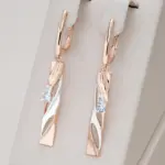 Kinel-pendientes colgantes huecos geométricos, chapado en oro rosa y plata 585, joyería fina diaria para boda, regalo 1