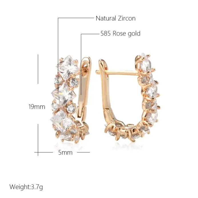 Kienl-pendientes largos de circonita Natural para mujer, Color oro rosa 585, joyería de boda Vintage para novia, diseño de lujo, el mejor regalo 2022 2