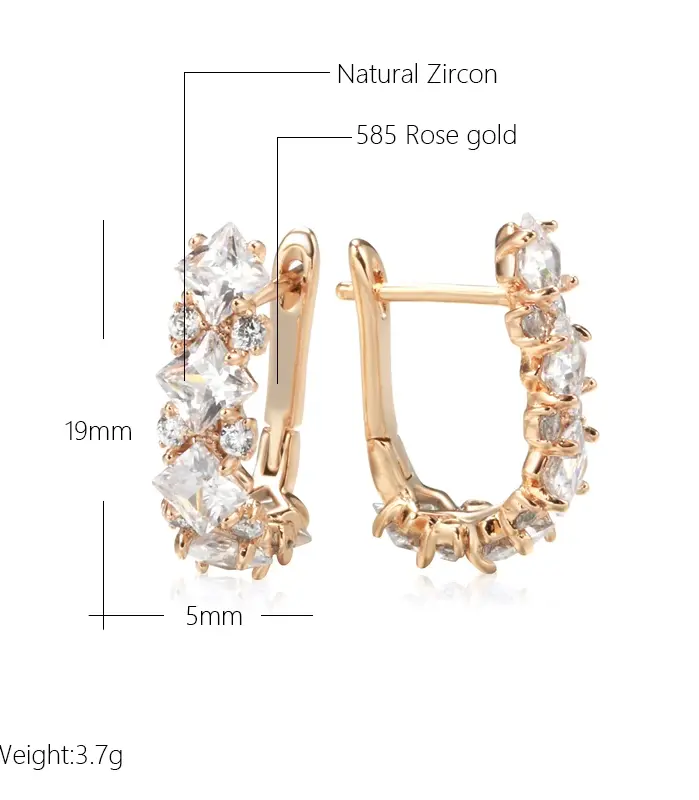 Kienl-pendientes largos de circonita Natural para mujer, Color oro rosa 585, joyería de boda Vintage para novia, diseño de lujo, el mejor regalo 2022 2