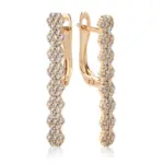 Pendientes largos Kinel geométricos repleto de circonita Natural para mujer, moda 585, pendiente de gota de Color oro rosa, joyería diaria de alta calidad 6