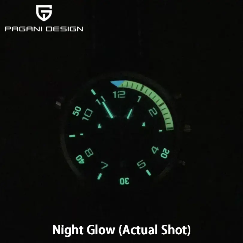 PAGANI DESIGN 44MM reloj de cuarzo para hombre Japón TMI VK64 Movt esfera de escala giratoria cristal de zafiro cronómetro reloj de pulsera luminoso 5