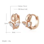 Kinel-pendientes colgantes de Color oro rosa 585, accesorios de circón Natural brillante para mujer, joyería diaria para niños, regalos de navidad 2