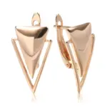 Kinel-pendientes colgantes brillantes para mujer, aretes triangulares simples de oro rosa 585, joyería fina diaria de alta calidad 1