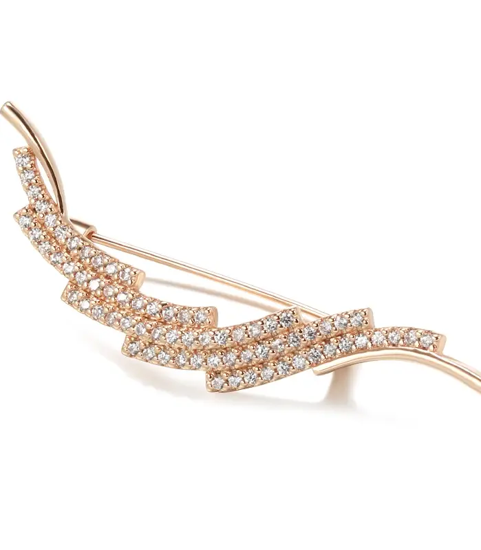 Kinel fino-broche de oro rosa 585 para mujer, joyería de boda creativa, única, hueca, circón Natural, 2022 1