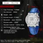 PAGANI Design-Reloj de cuarzo TMI para Mujer, accesorio de 36MM con movimiento japonés de zafiro, resistente al agua hasta 100m 3