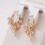 Kinel nuevos pendientes de borla de bola brillante para mujer moda 585 pendientes colgantes de Color oro rosa joyería diaria moderna para fiesta de boda 1