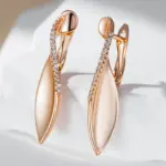 Kinel Trend 585 pendientes de gota brillantes de Color oro rosa para mujer moda creativa circón Natural joyería diaria romántica única 3