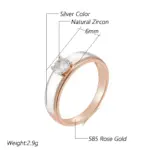 Anillos de boda Kinel simples para mujer, lujo 585, oro rosa, plata, mezcla de colores, accesorios de circón Natural, joyería fina diaria 2 Anillos de boda Kinel simples para mujer, lujo 585, oro rosa, plata, mezcla de colores, accesorios de circón Natural, joyería fina diaria 2