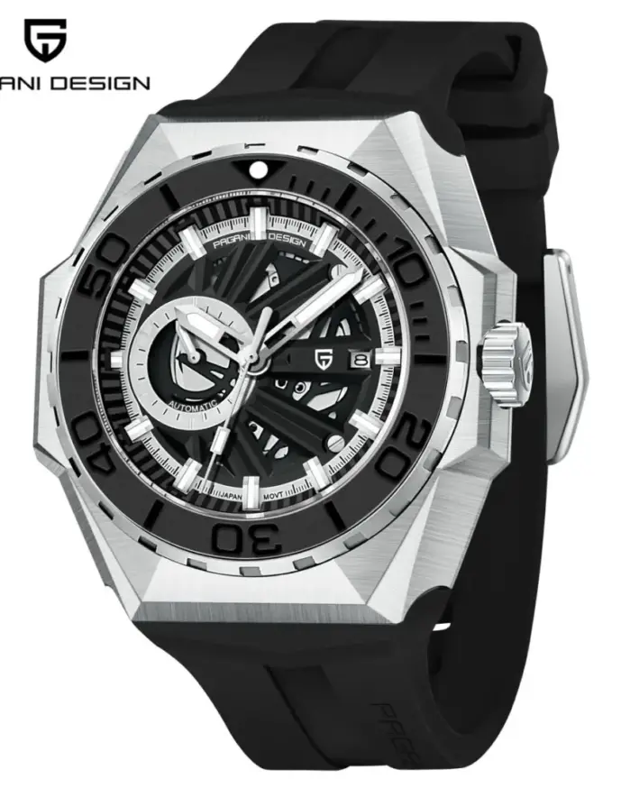PAGANI DESIGN nuevo Reloj mecánico esqueleto para Hombre MIYOTA 8217 movimiento Reloj automático de lujo para Hombre 100M Reloj impermeable para Hombre 2